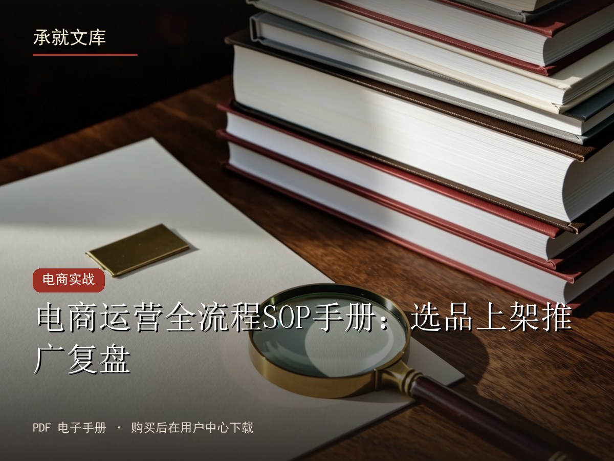 电商运营全流程SOP手册：选品上架推广复盘