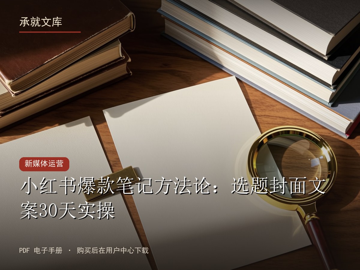 小红书爆款笔记方法论：选题封面文案30天实操
