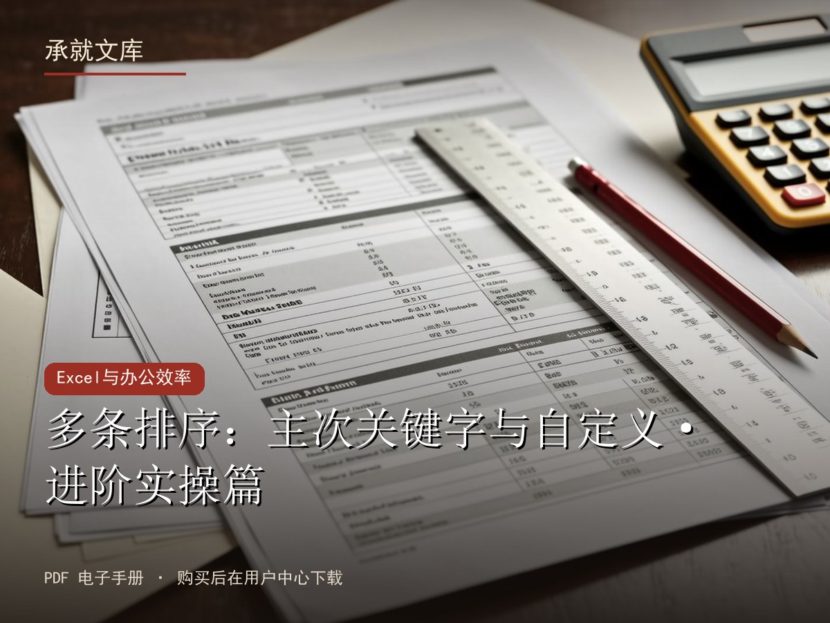 多条排序：主次关键字与自定义·进阶实操篇