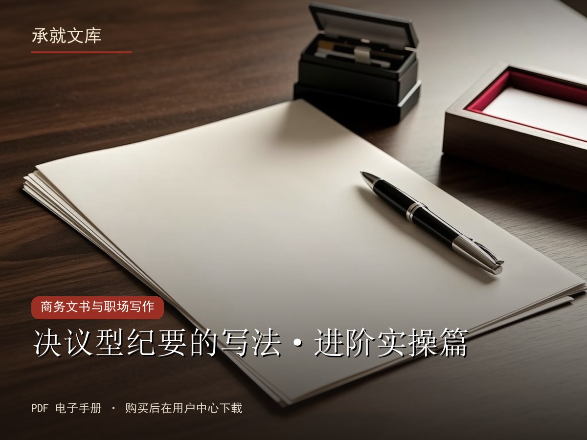 决议型纪要的写法·进阶实操篇