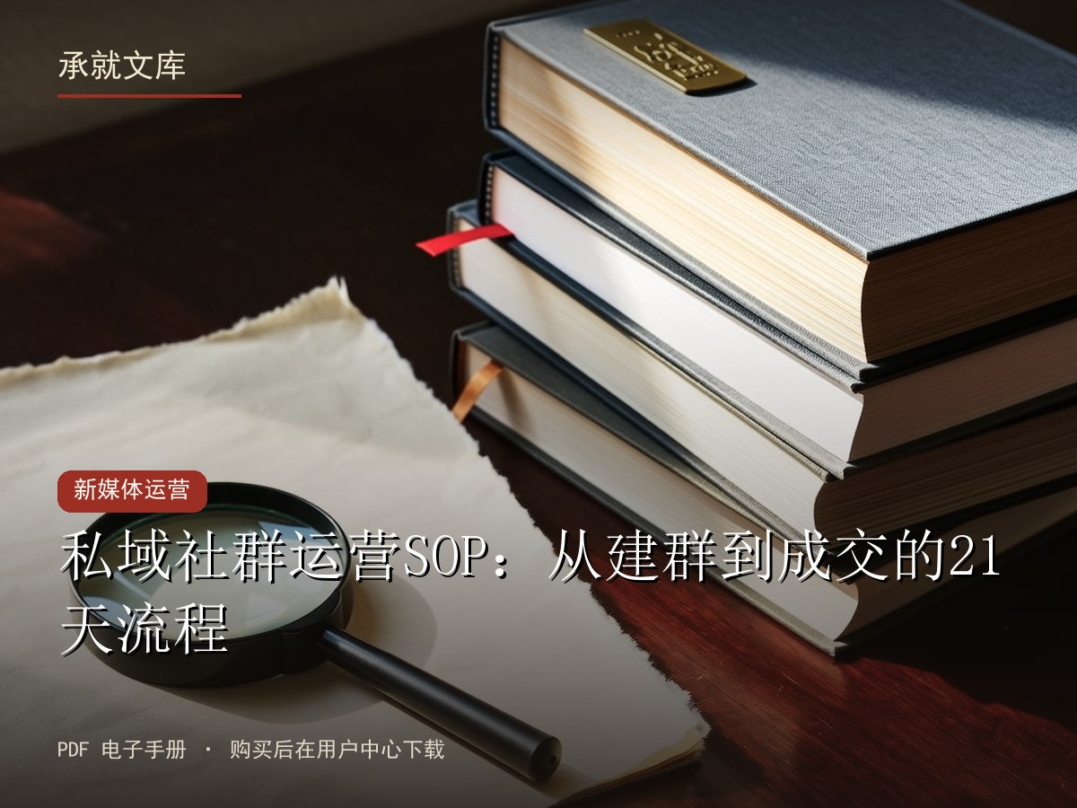 私域社群运营SOP：从建群到成交的21天流程