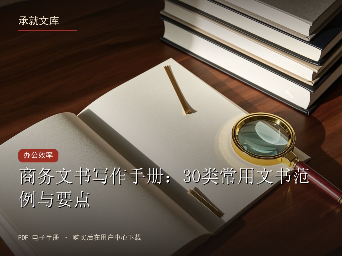 商务文书写作手册：30类常用文书范例与要点