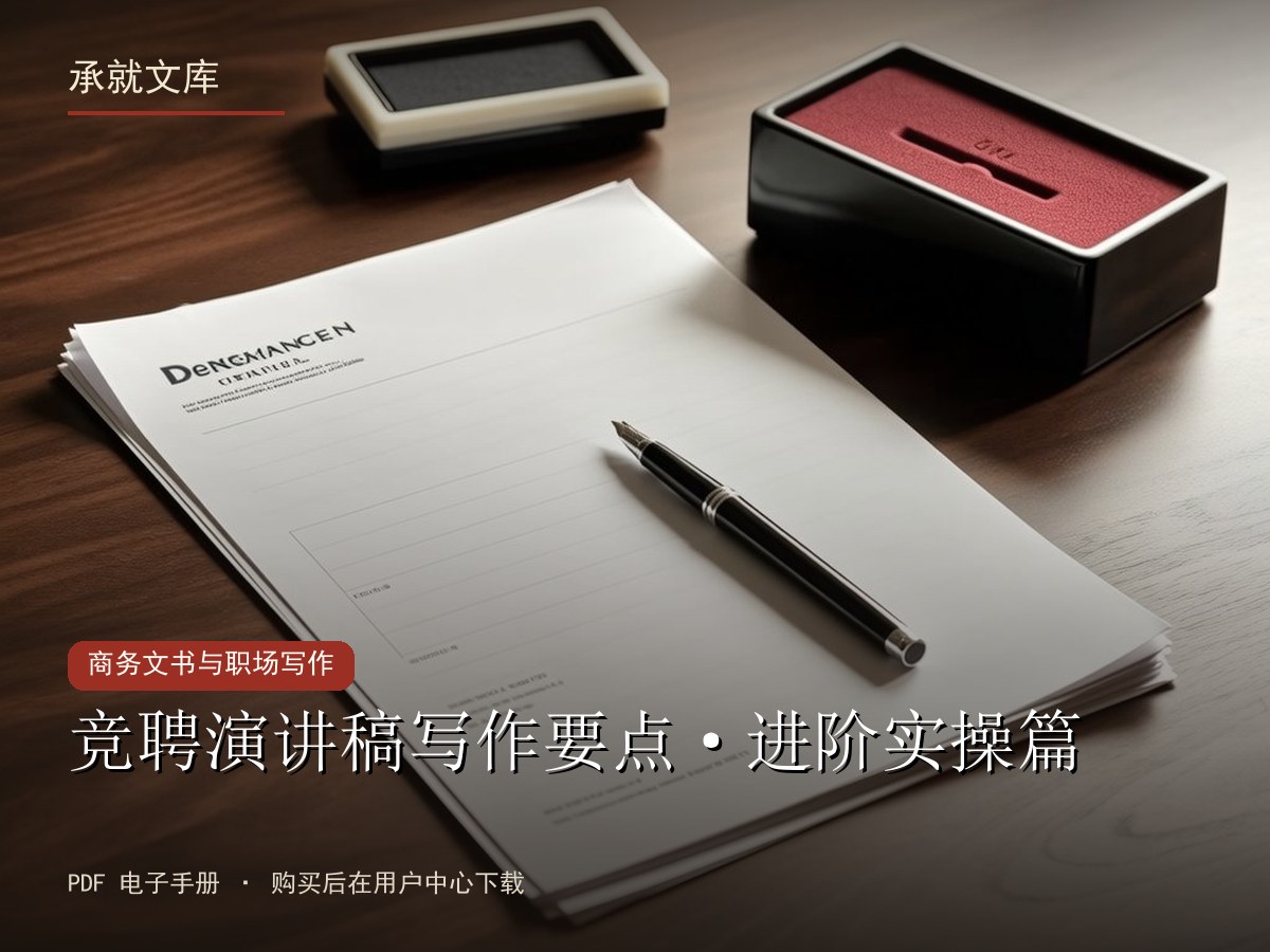 竞聘演讲稿写作要点·进阶实操篇