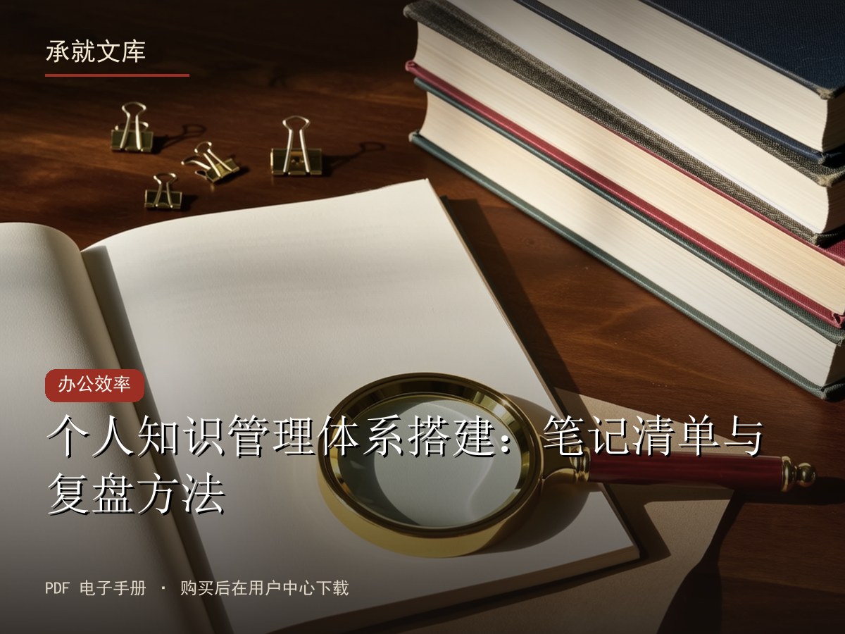 个人知识管理体系搭建：笔记清单与复盘方法