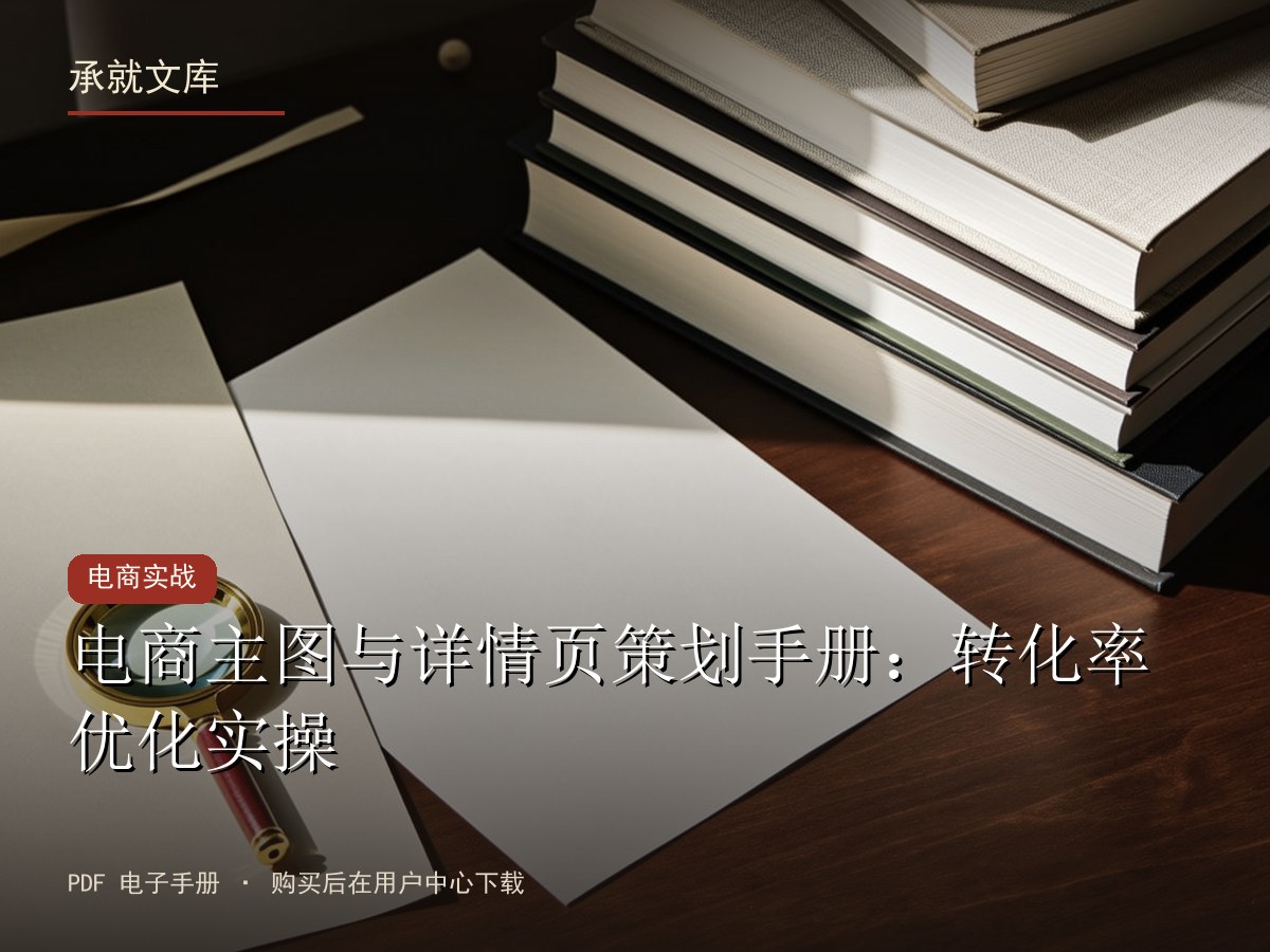 电商主图与详情页策划手册：转化率优化实操