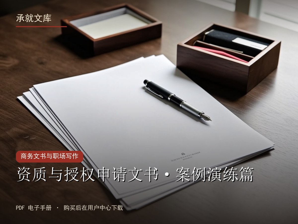 资质与授权申请文书·案例演练篇