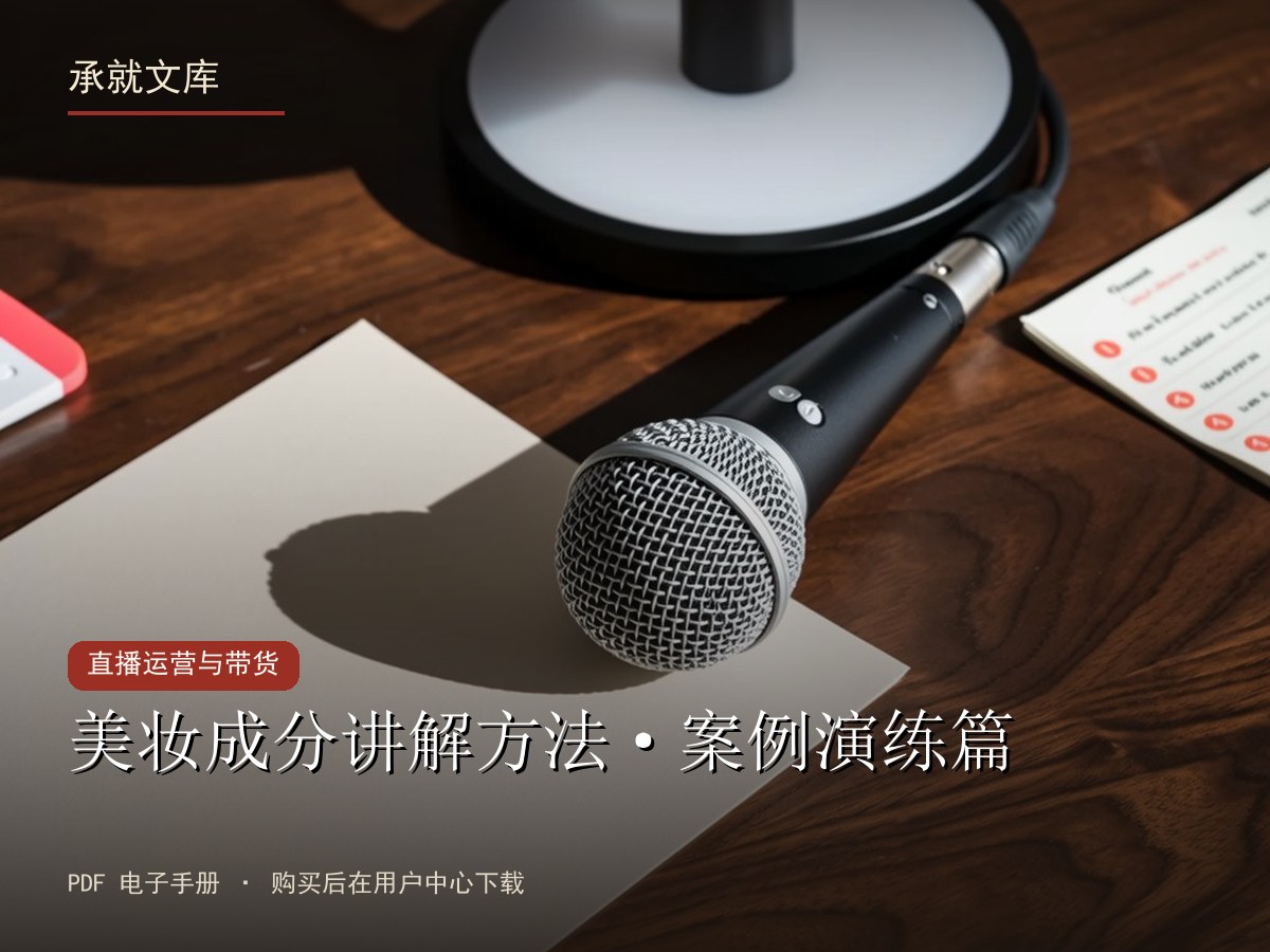 美妆成分讲解方法·案例演练篇