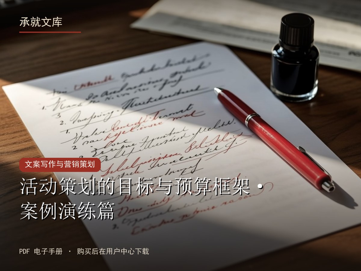 活动策划的目标与预算框架·案例演练篇