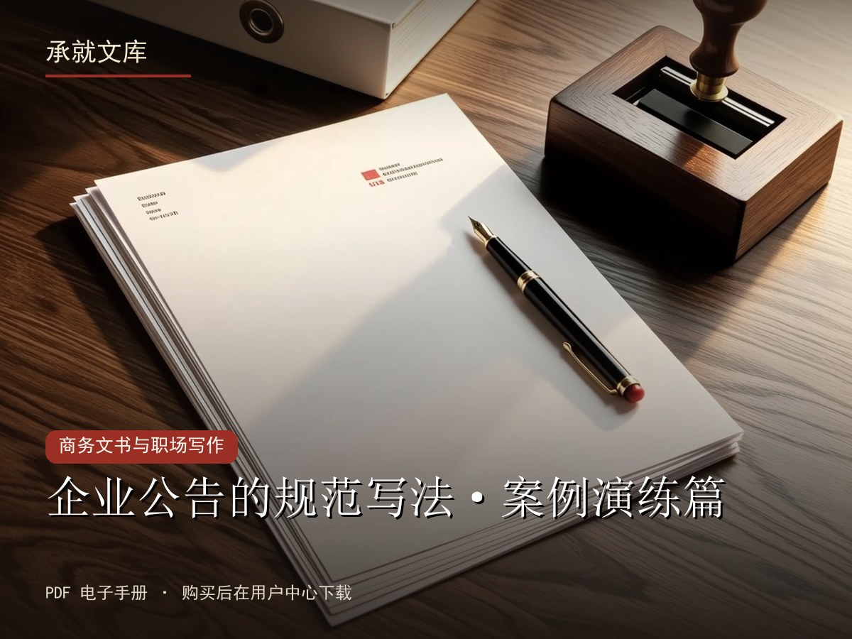 企业公告的规范写法·案例演练篇