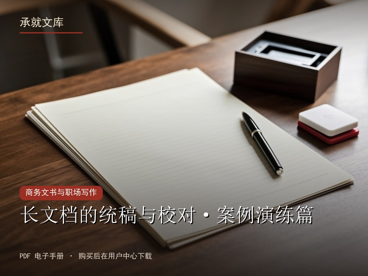 长文档的统稿与校对·案例演练篇
