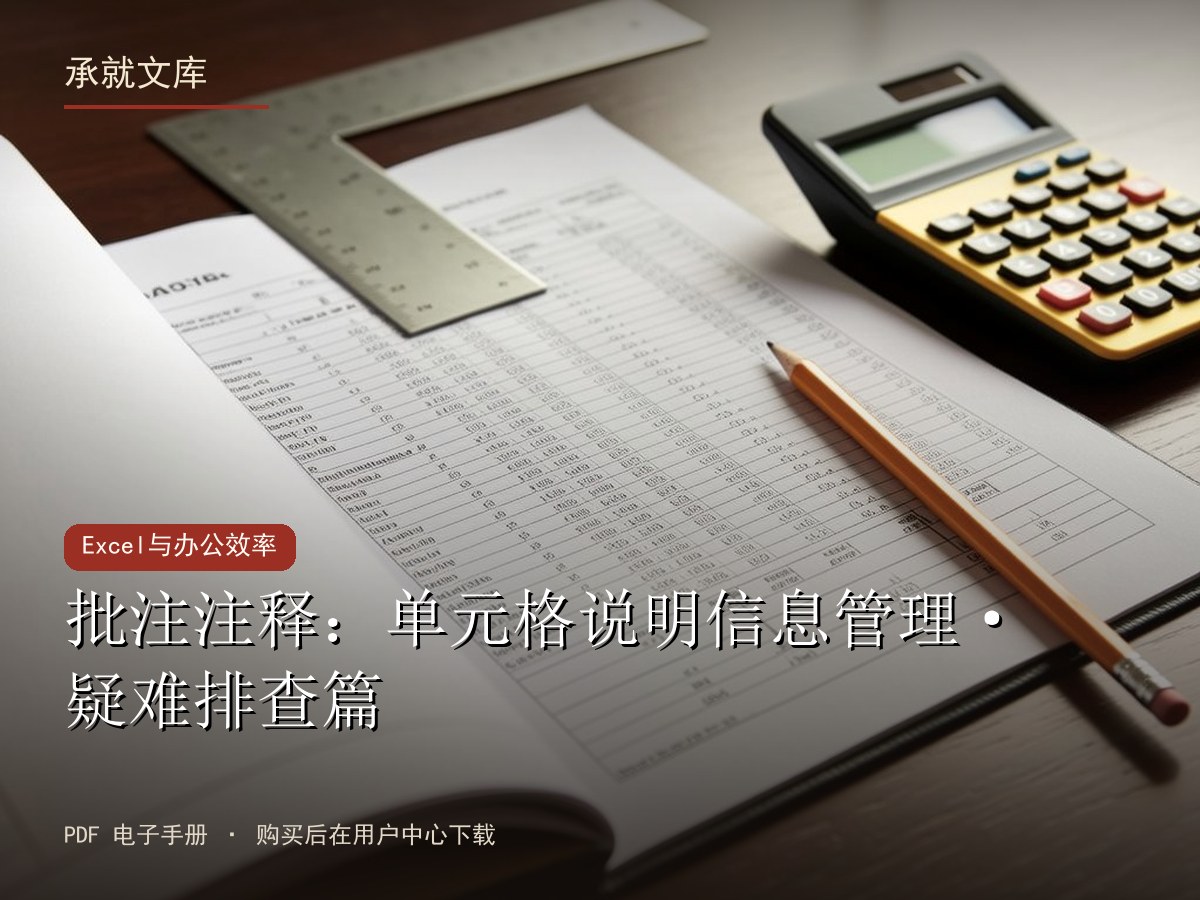 批注注释：单元格说明信息管理·疑难排查篇