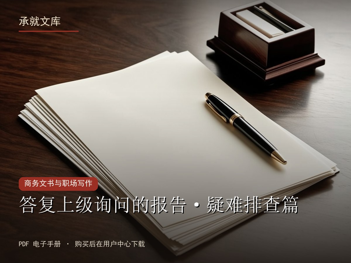 答复上级询问的报告·疑难排查篇
