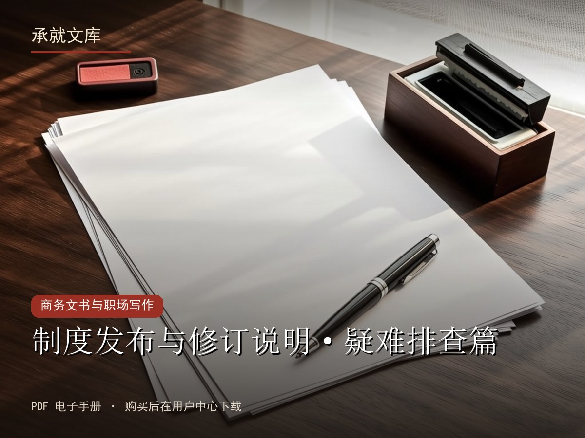 制度发布与修订说明·疑难排查篇