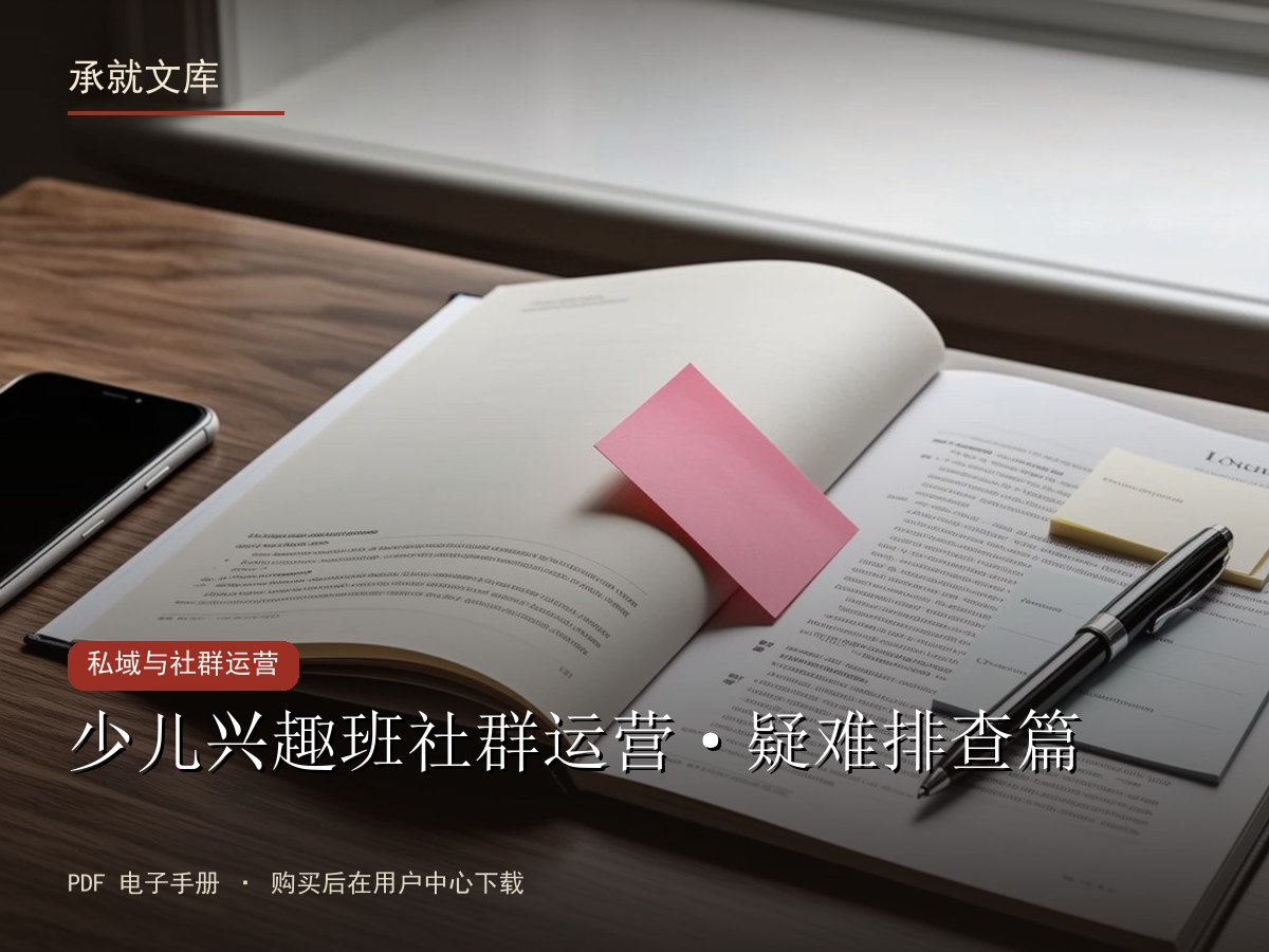 少儿兴趣班社群运营·疑难排查篇