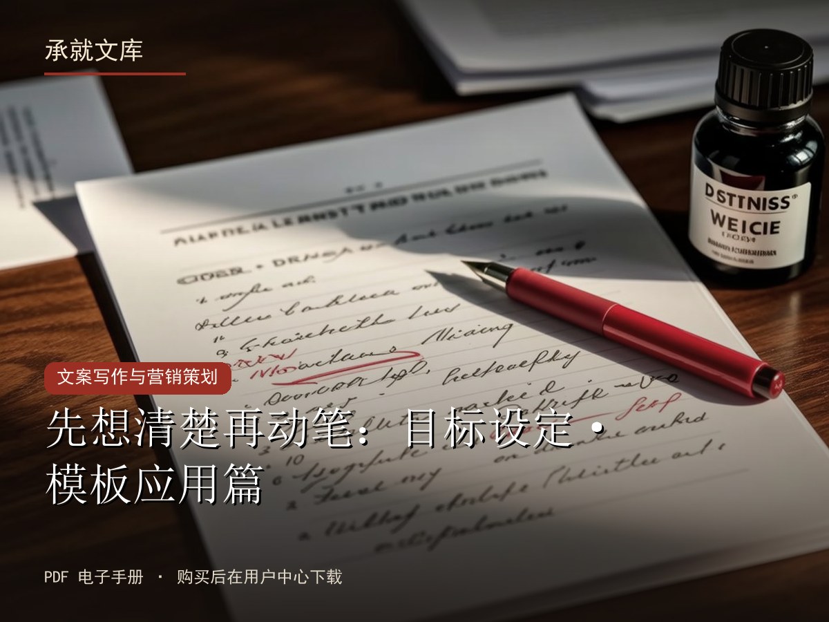 先想清楚再动笔：目标设定·模板应用篇