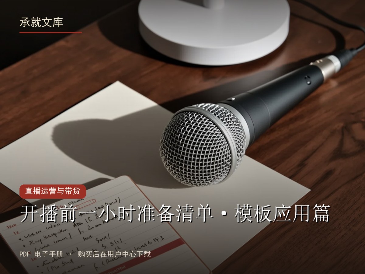 开播前一小时准备清单·模板应用篇