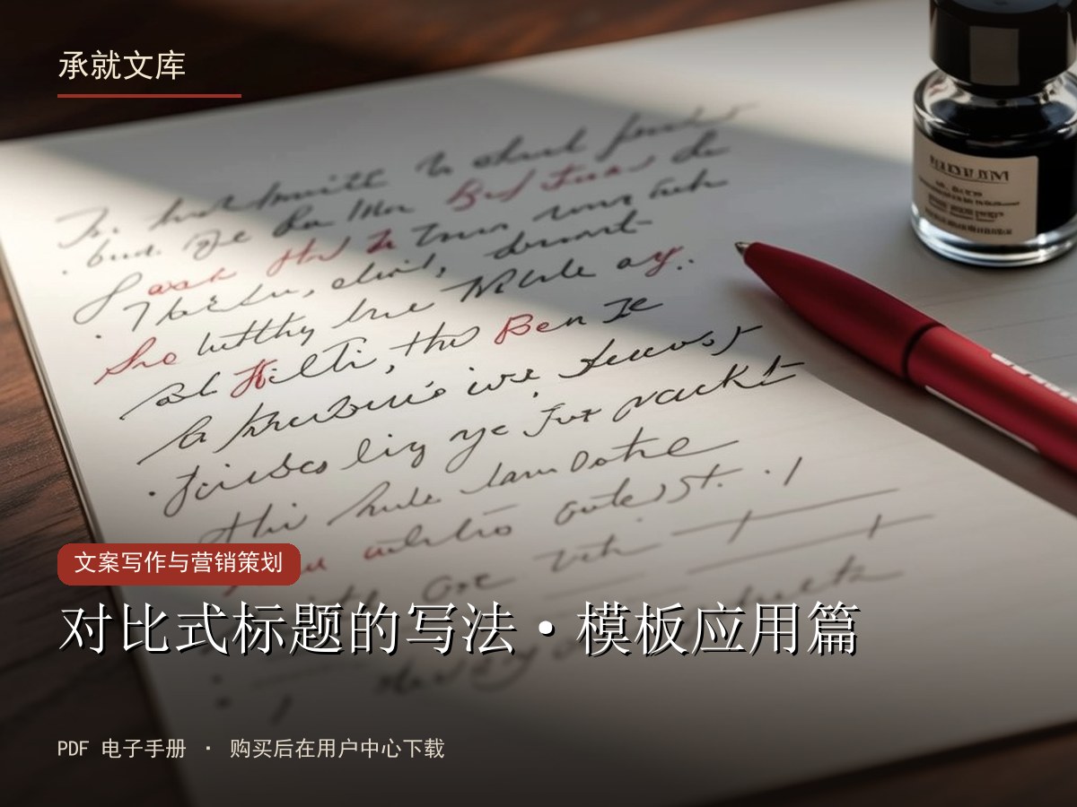 对比式标题的写法·模板应用篇