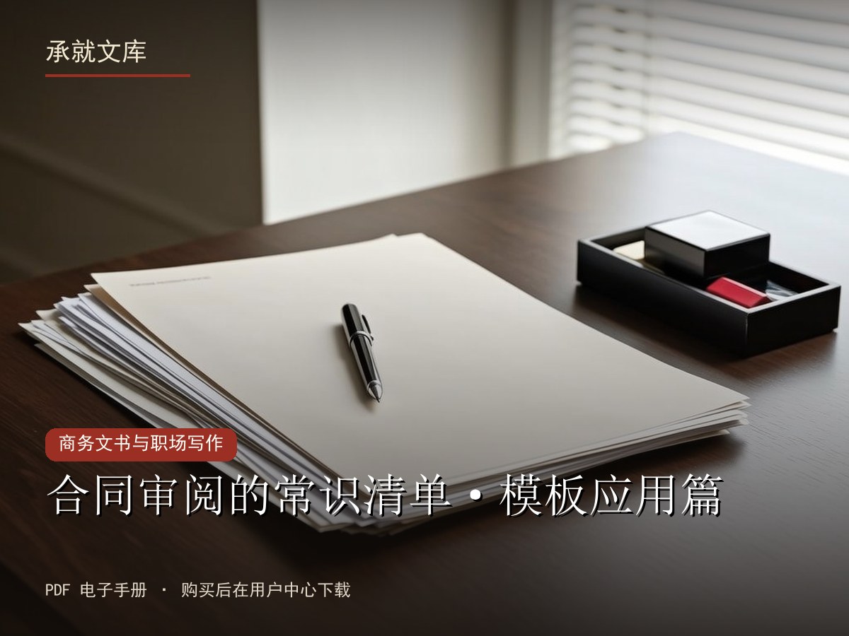 合同审阅的常识清单·模板应用篇
