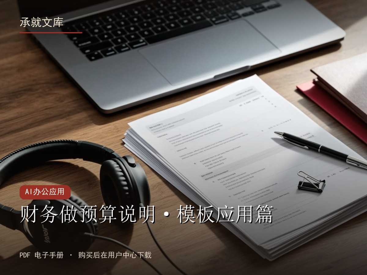 财务做预算说明·模板应用篇