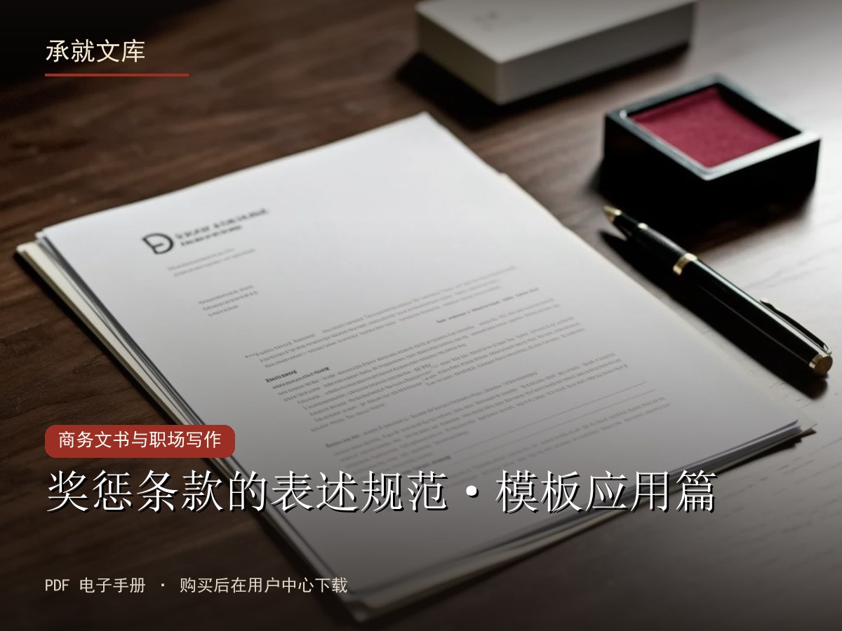 奖惩条款的表述规范·模板应用篇