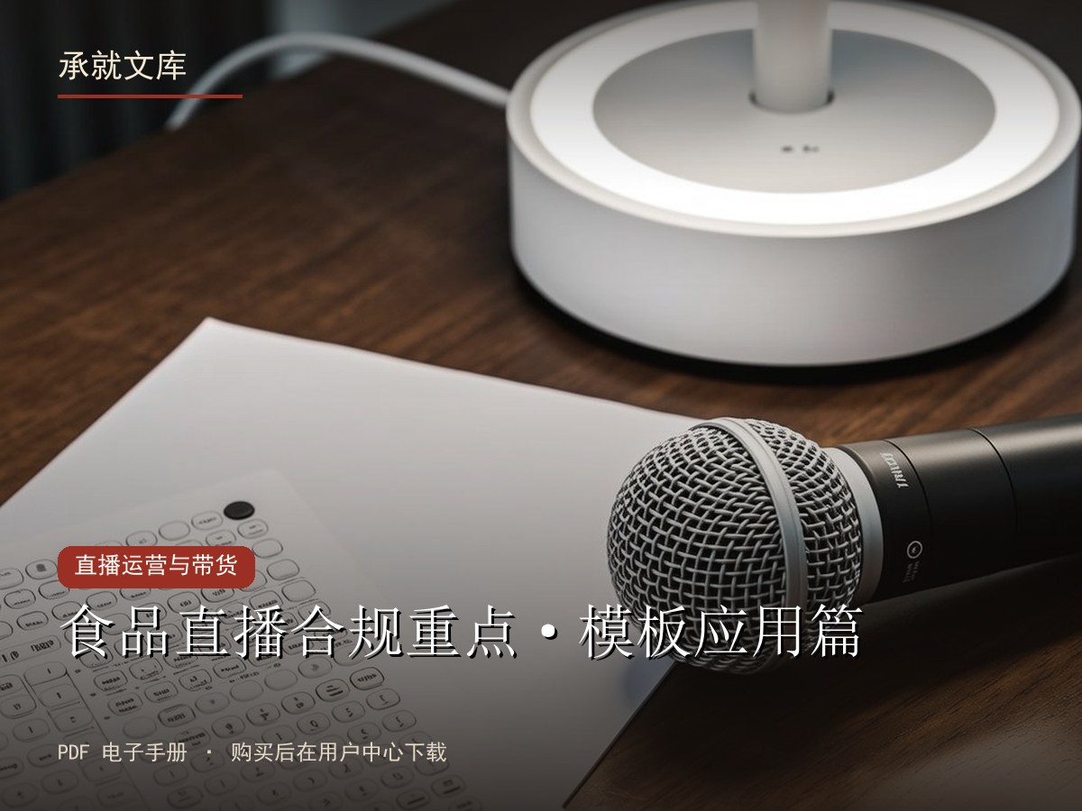 食品直播合规重点·模板应用篇