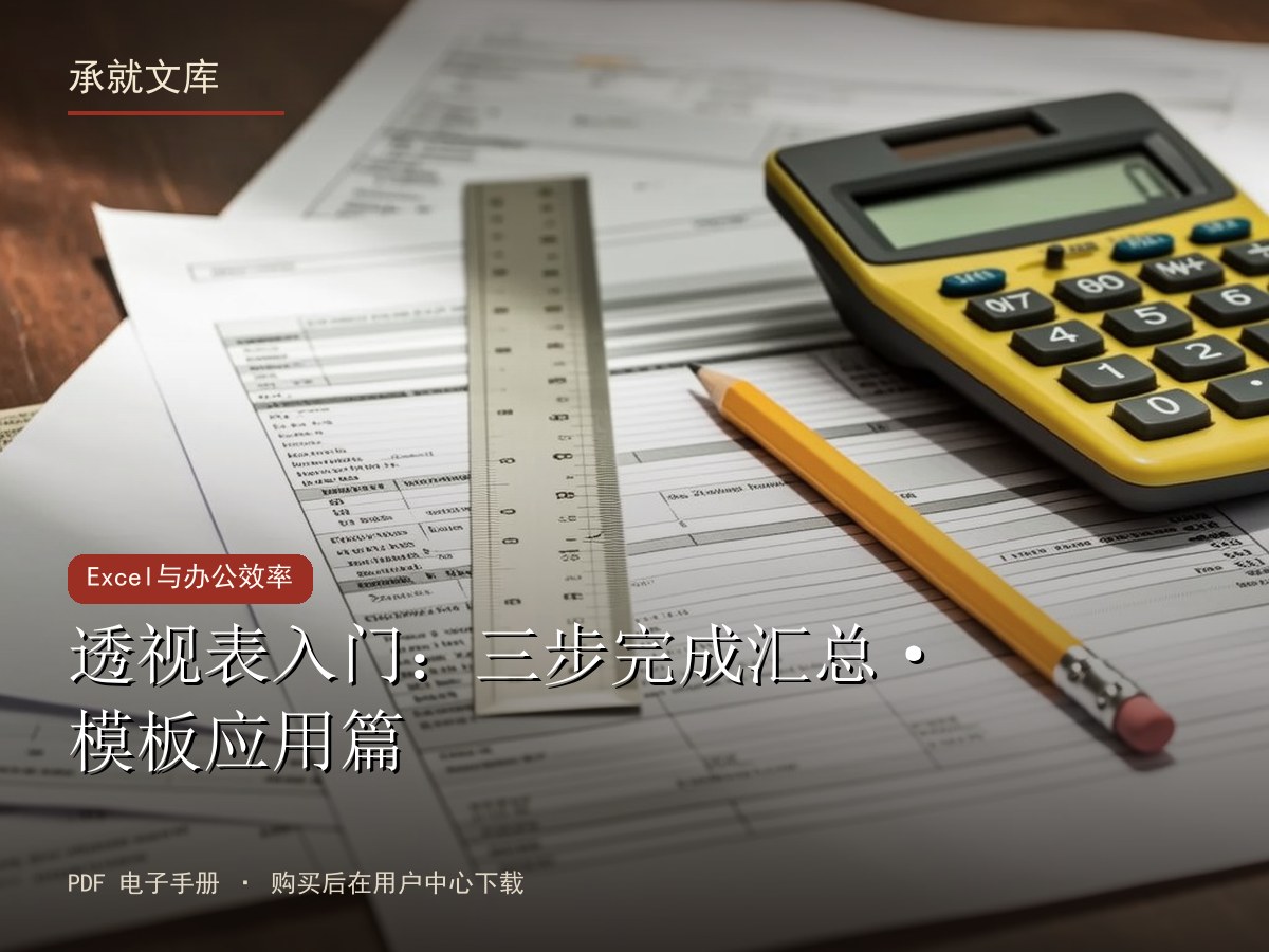 透视表入门：三步完成汇总·模板应用篇