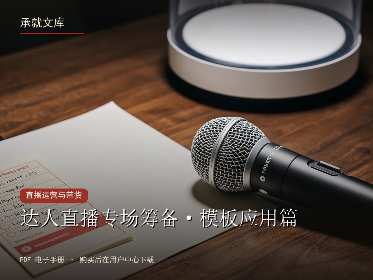达人直播专场筹备·模板应用篇