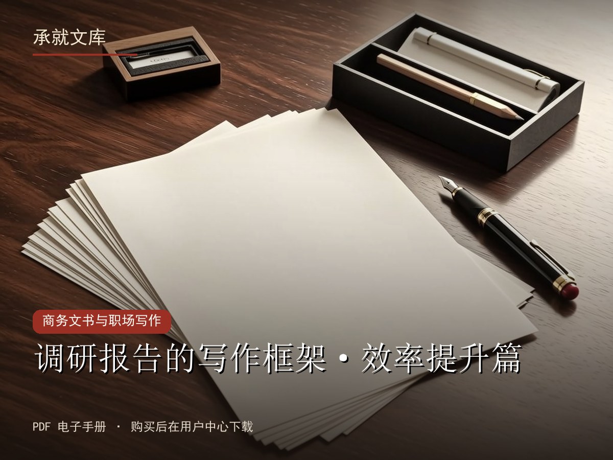 调研报告的写作框架·效率提升篇
