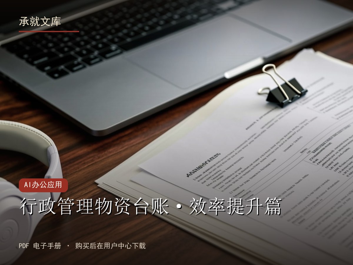 行政管理物资台账·效率提升篇