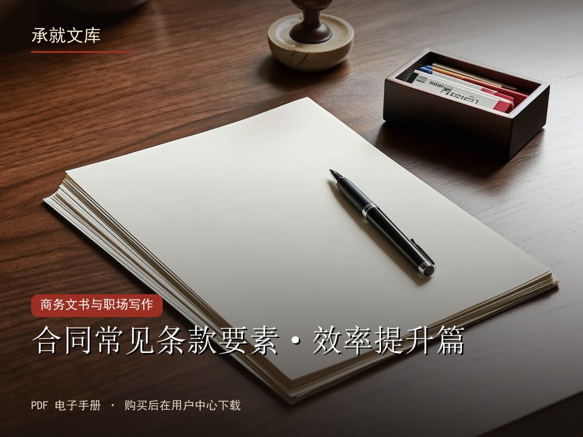 合同常见条款要素·效率提升篇