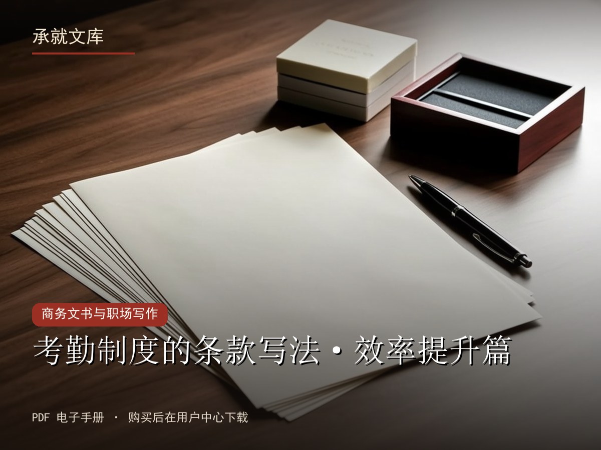 考勤制度的条款写法·效率提升篇
