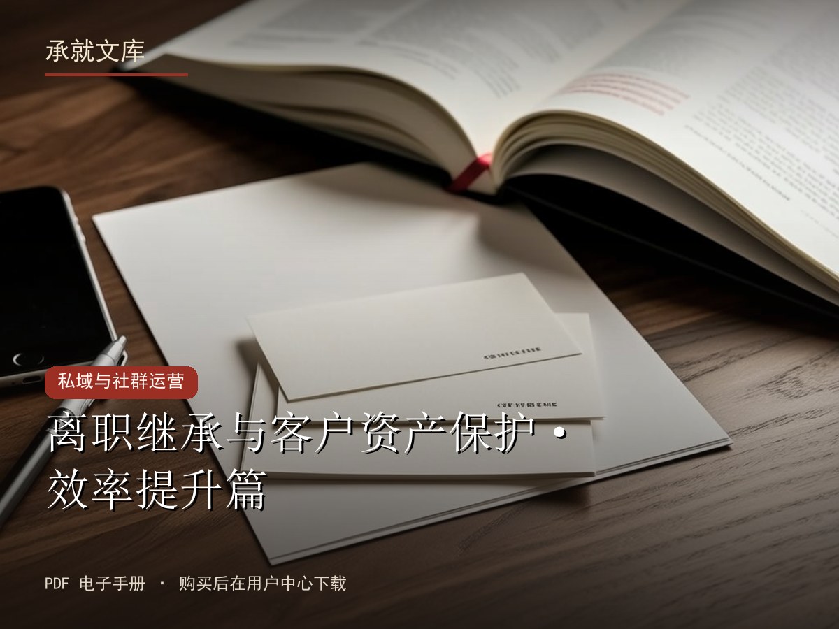 离职继承与客户资产保护·效率提升篇