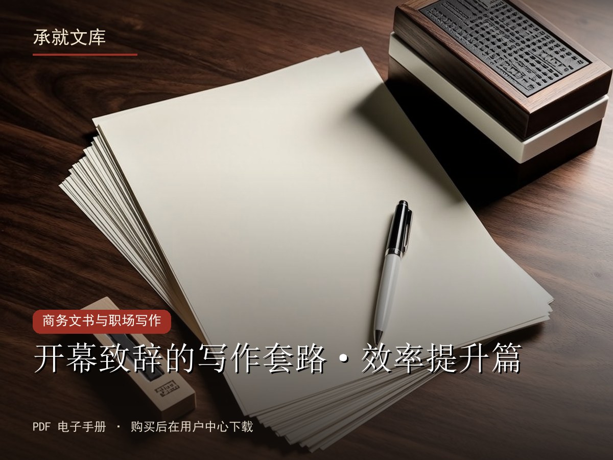 开幕致辞的写作套路·效率提升篇