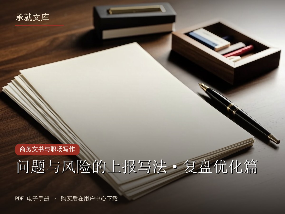 问题与风险的上报写法·复盘优化篇
