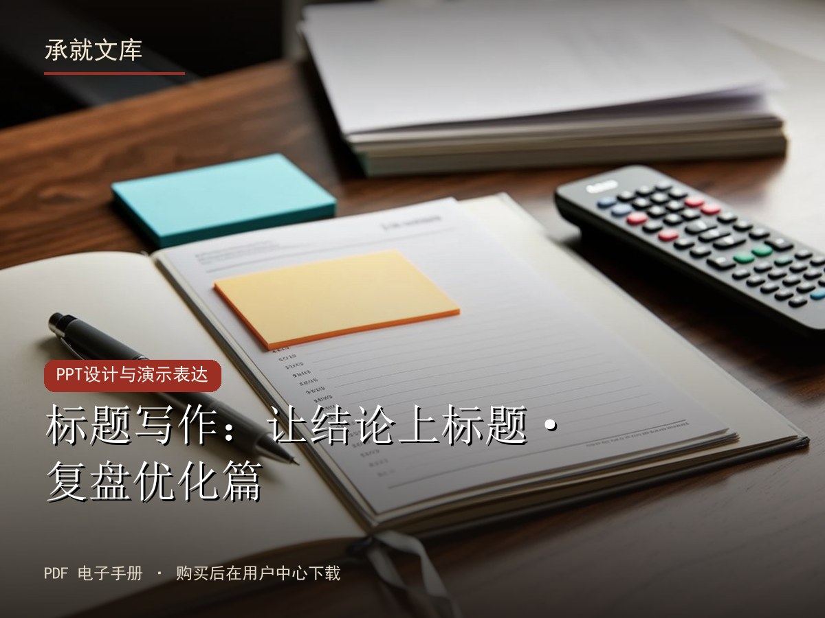 标题写作：让结论上标题·复盘优化篇