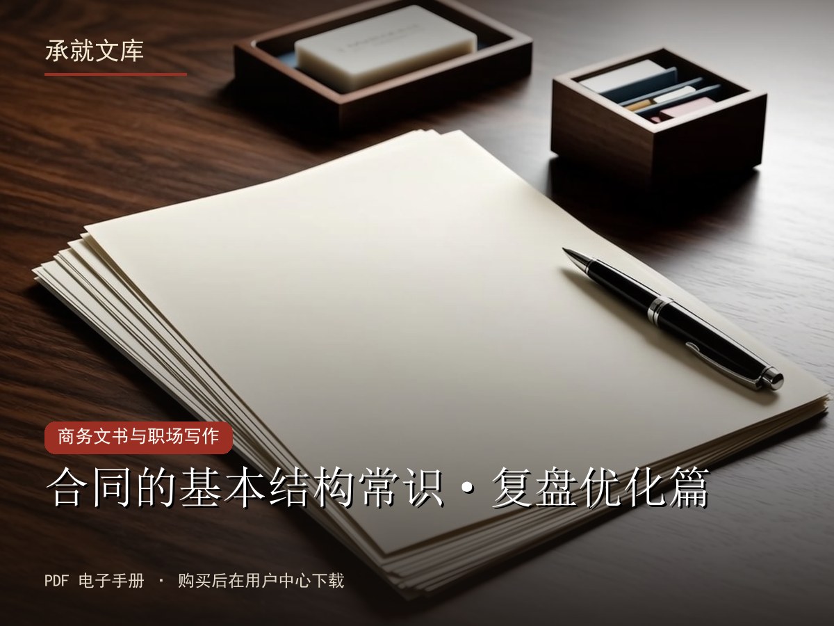 合同的基本结构常识·复盘优化篇