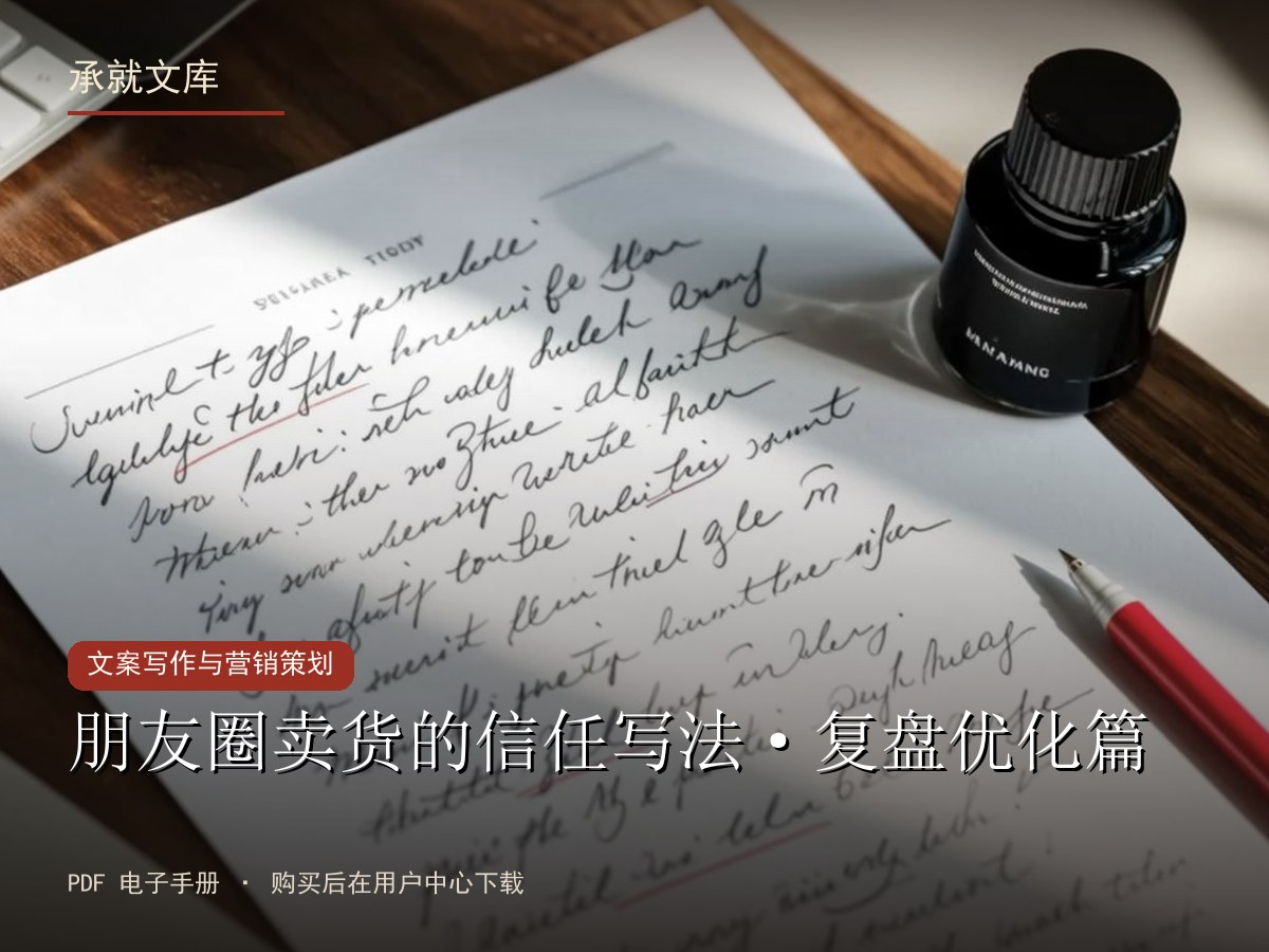 朋友圈卖货的信任写法·复盘优化篇