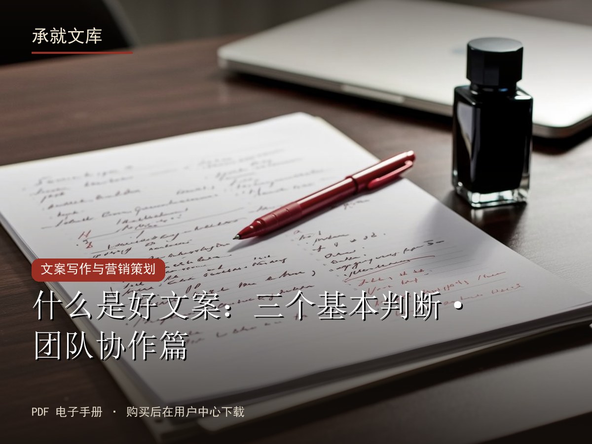 什么是好文案：三个基本判断·团队协作篇