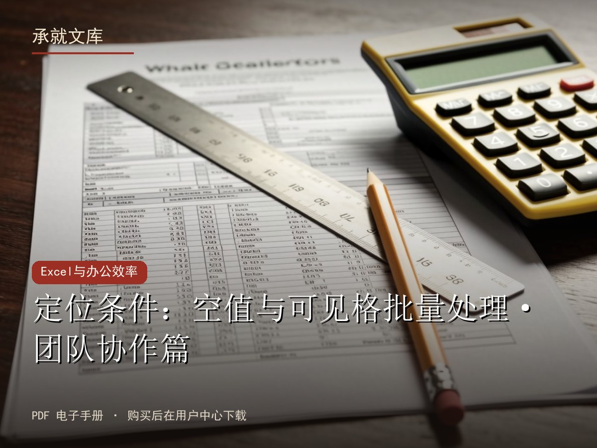 定位条件：空值与可见格批量处理·团队协作篇