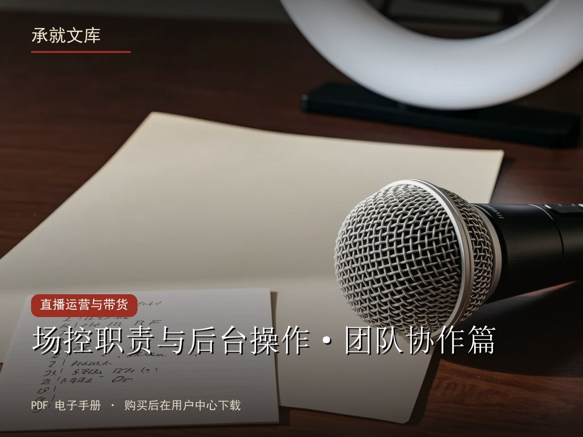 场控职责与后台操作·团队协作篇