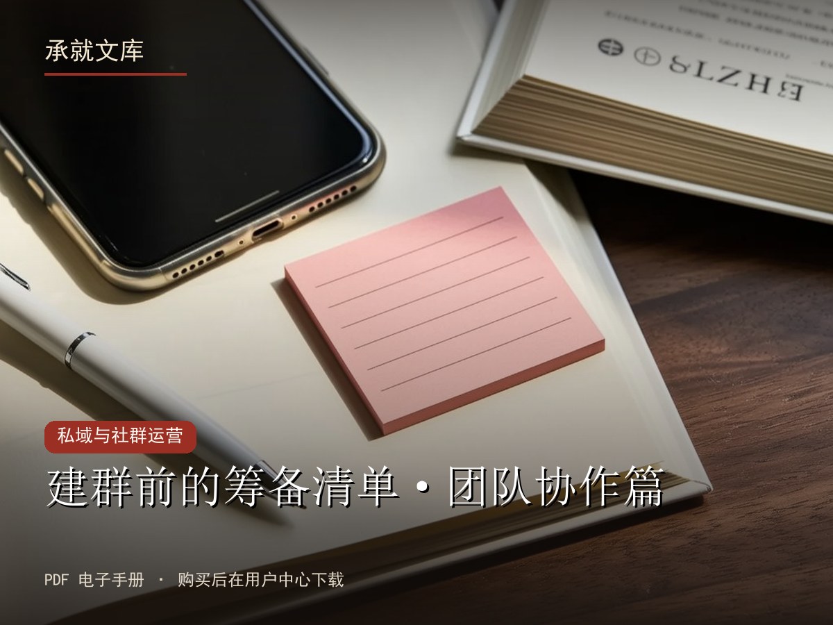 建群前的筹备清单·团队协作篇