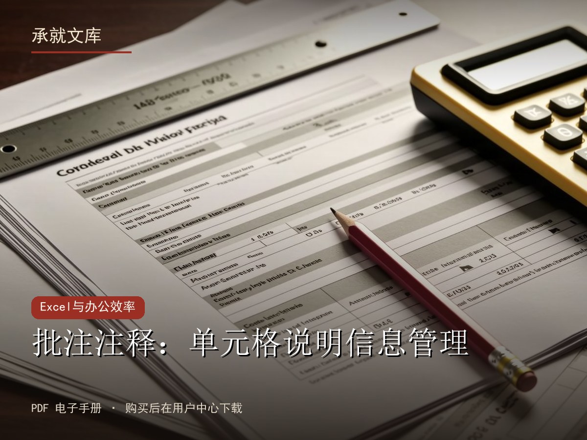批注注释：单元格说明信息管理
