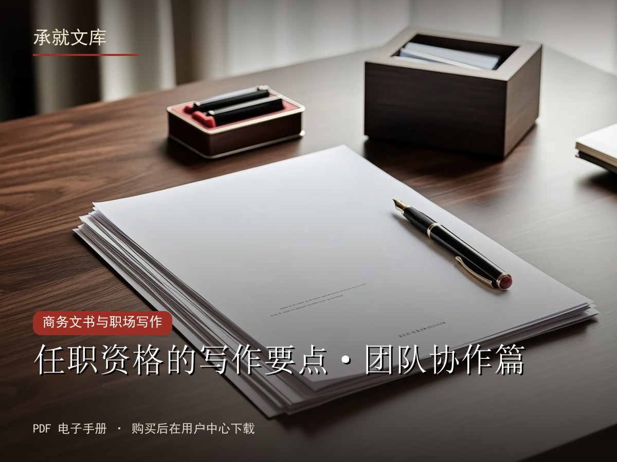 任职资格的写作要点·团队协作篇