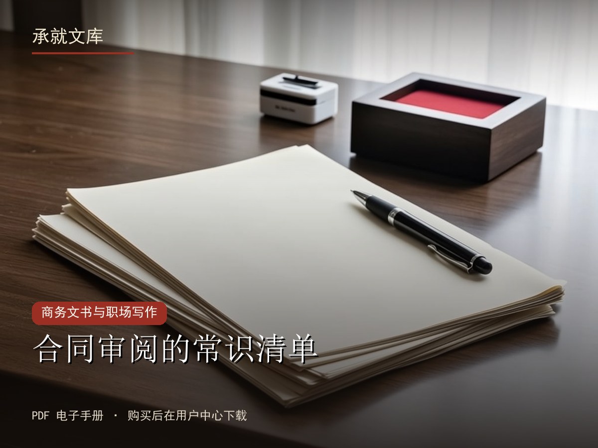 合同审阅的常识清单