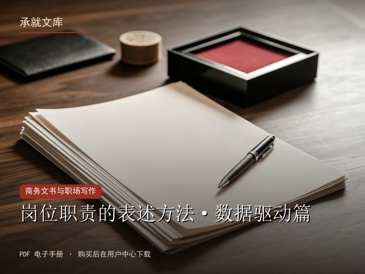 岗位职责的表述方法·数据驱动篇