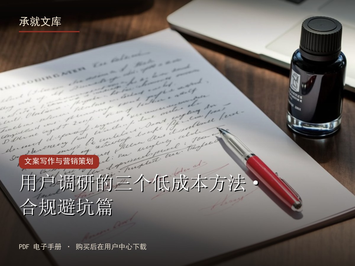 用户调研的三个低成本方法·合规避坑篇