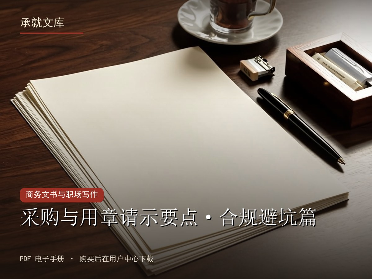采购与用章请示要点·合规避坑篇