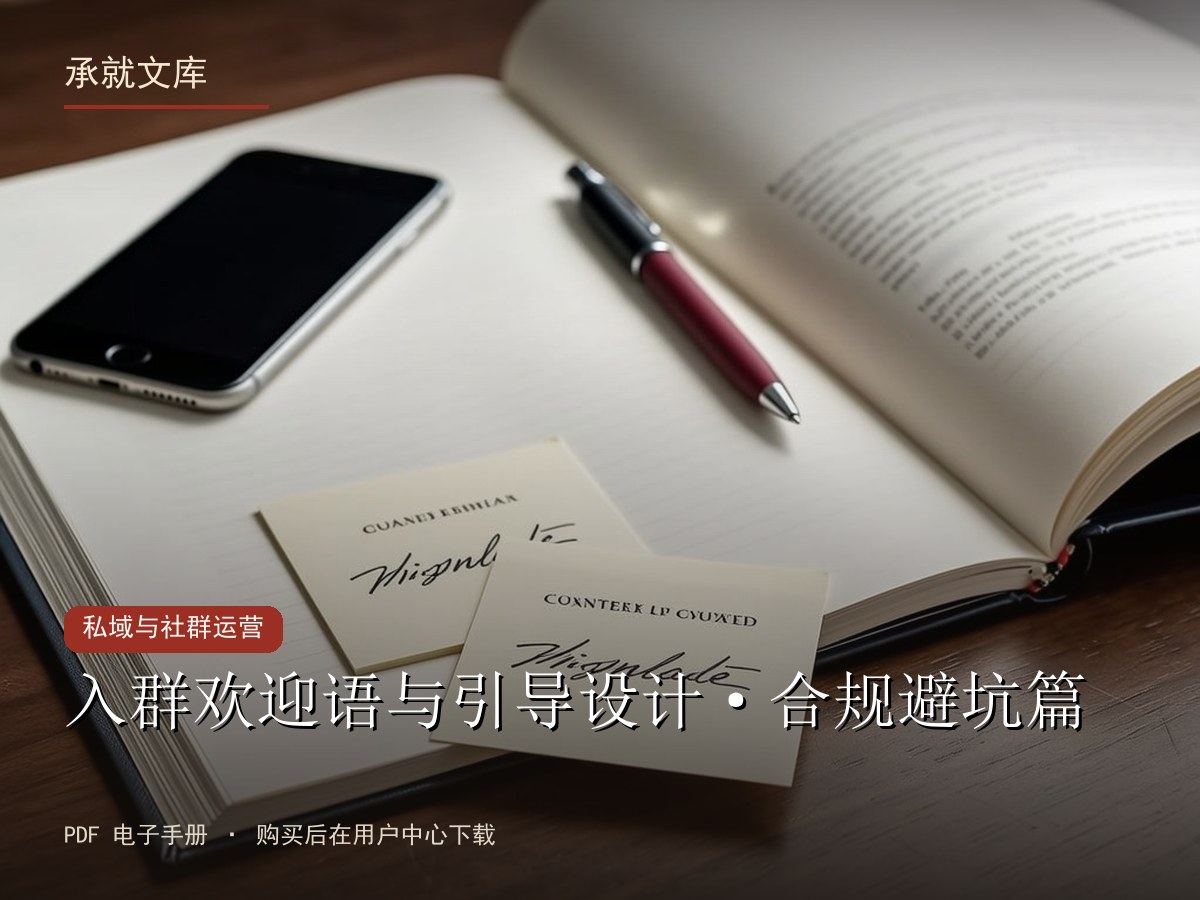 入群欢迎语与引导设计·合规避坑篇
