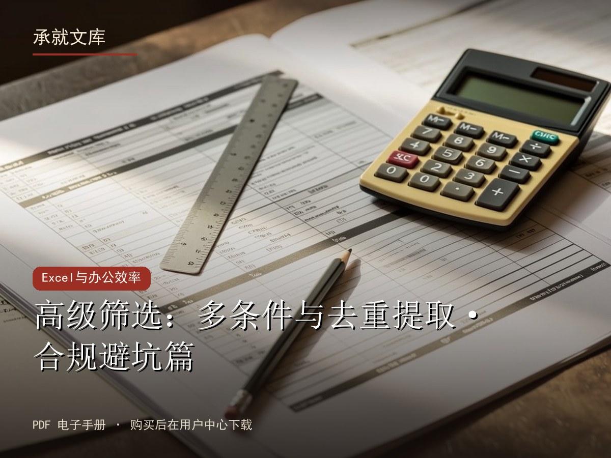 高级筛选：多条件与去重提取·合规避坑篇