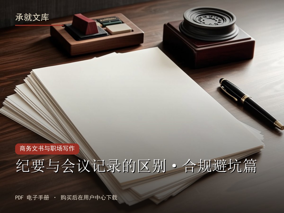 纪要与会议记录的区别·合规避坑篇